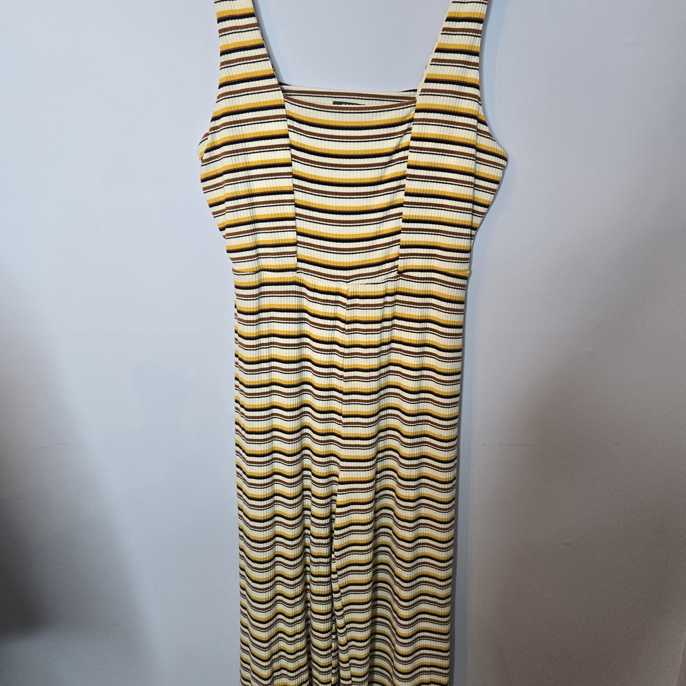 Wild Fable Yellow and Black Striped Jumpsuit